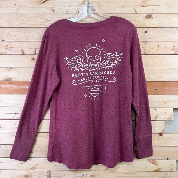 Hardly Davidson Women’s RIDE TO DIE Floral Print Long sleeve Top size L NWOT - Picture 12 of 12